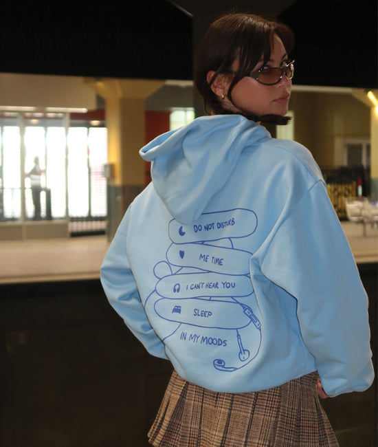 Load image into Gallery viewer, Baby Blue Do Not Disturb Hoodie
