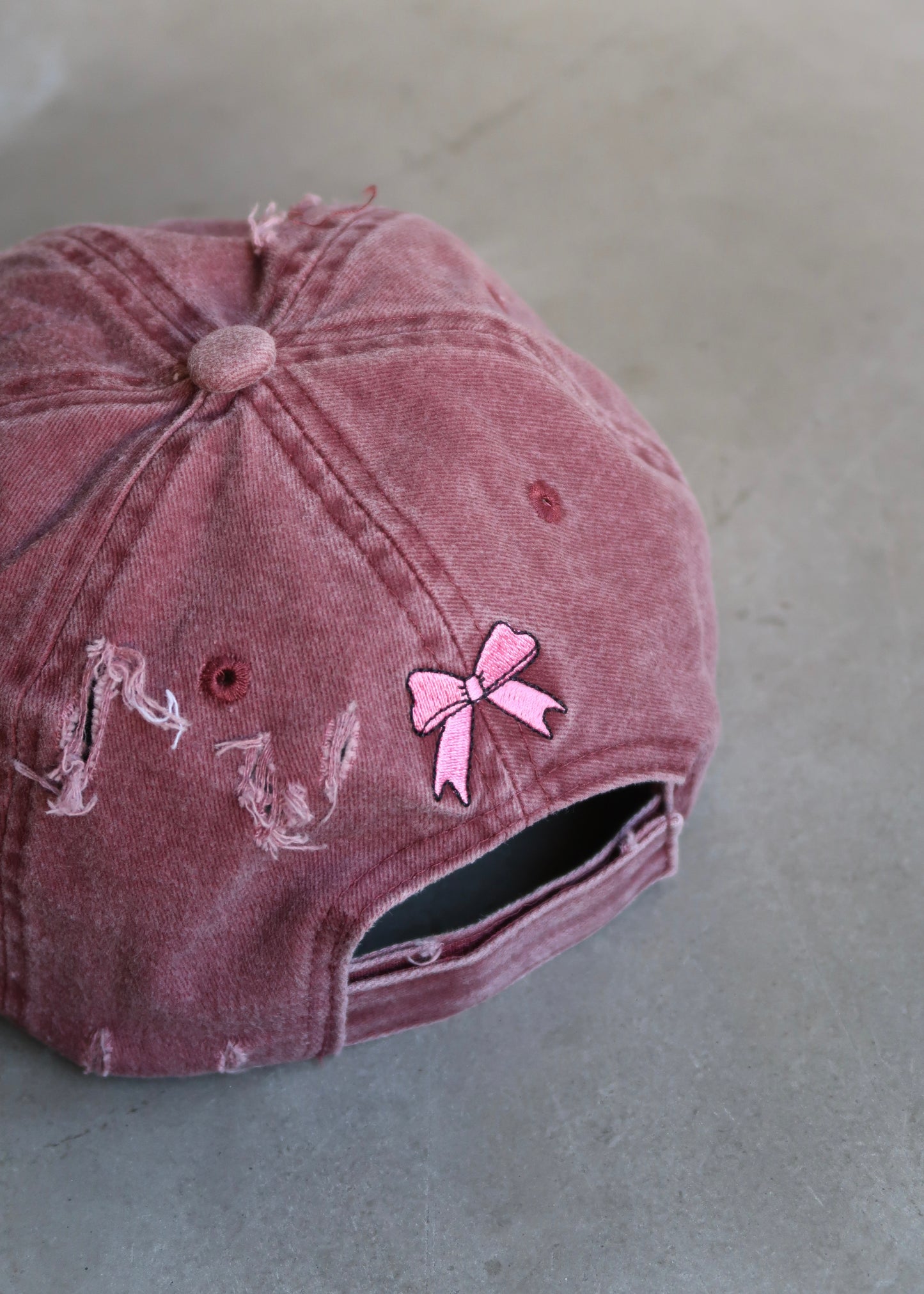 Load image into Gallery viewer, Deep Cherry Distressed Cap
